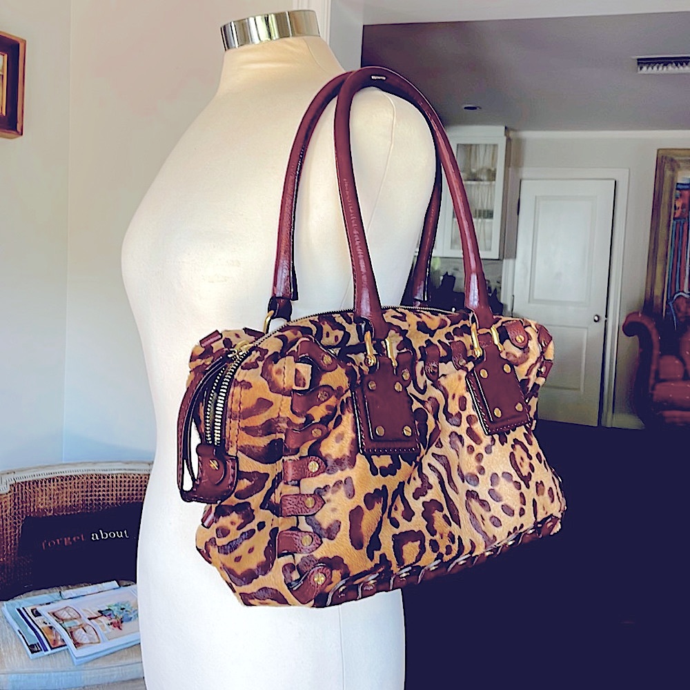 VALENTINO Leopard- Animal print Calf hair Gold Brass hardware